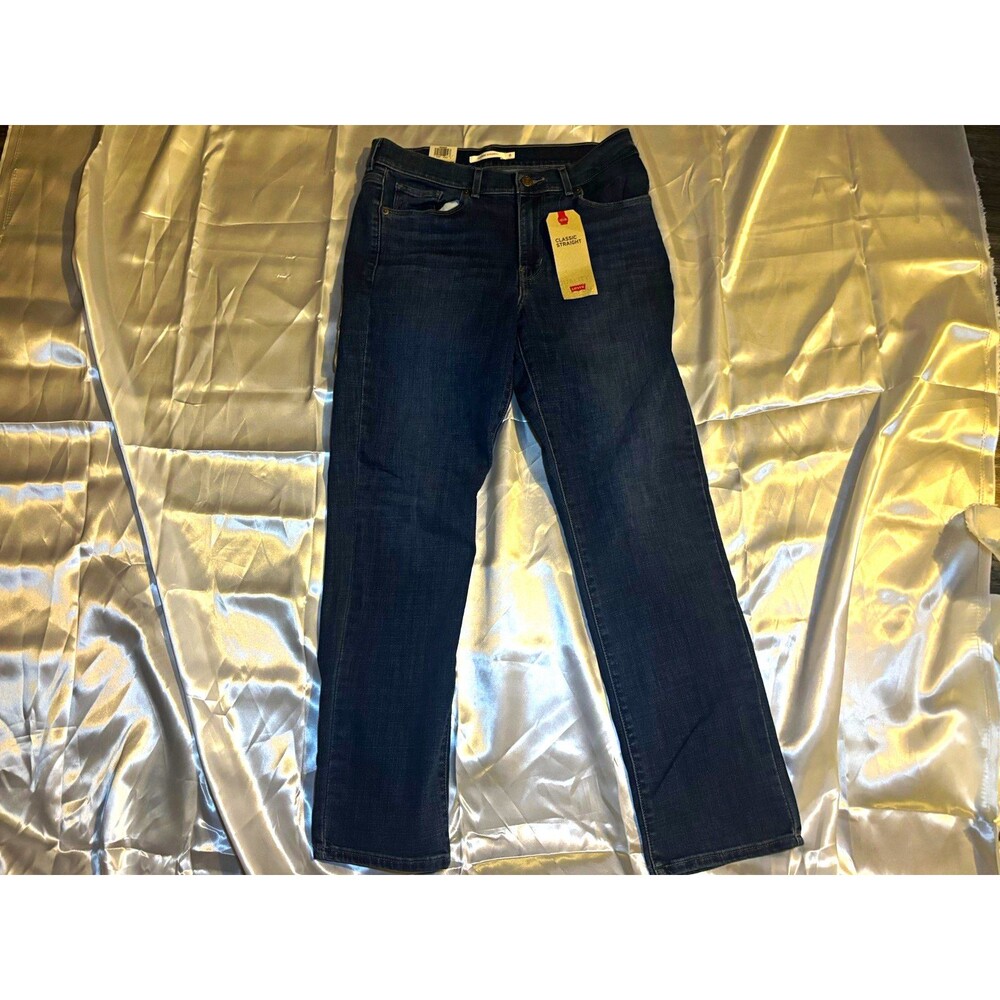 NWT Levi's Classic Straight Jeans Womens 8 Short W29 L28 Mid Rise Dark Wash